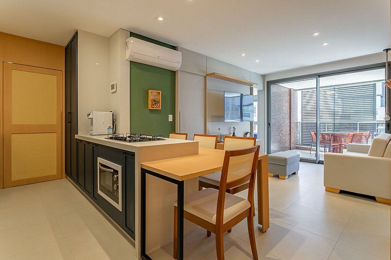 Partial SEA view from the balcony in Jurerê #JA24D