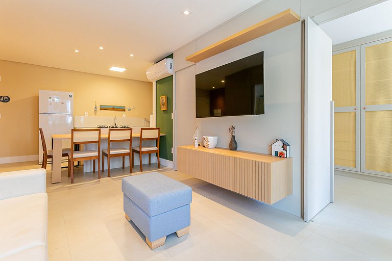 Partial SEA view from the balcony in Jurerê #JA24D