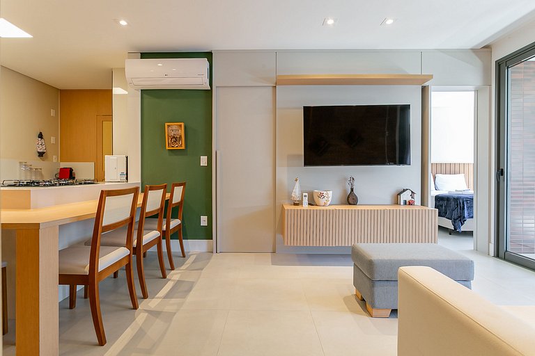 Partial SEA view from the balcony in Jurerê #JA24D