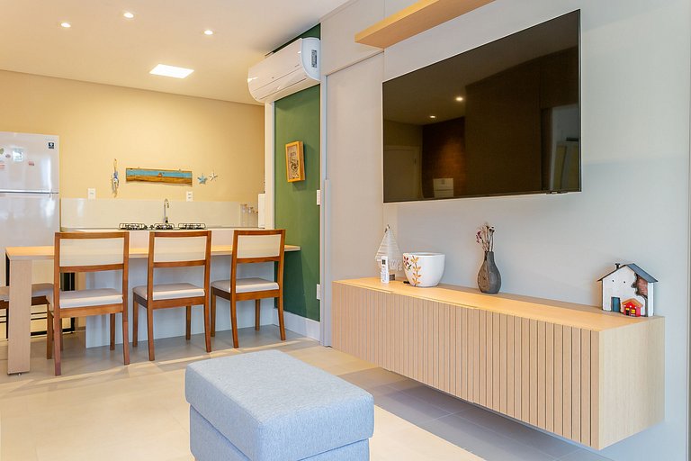 Partial SEA view from the balcony in Jurerê #JA24D