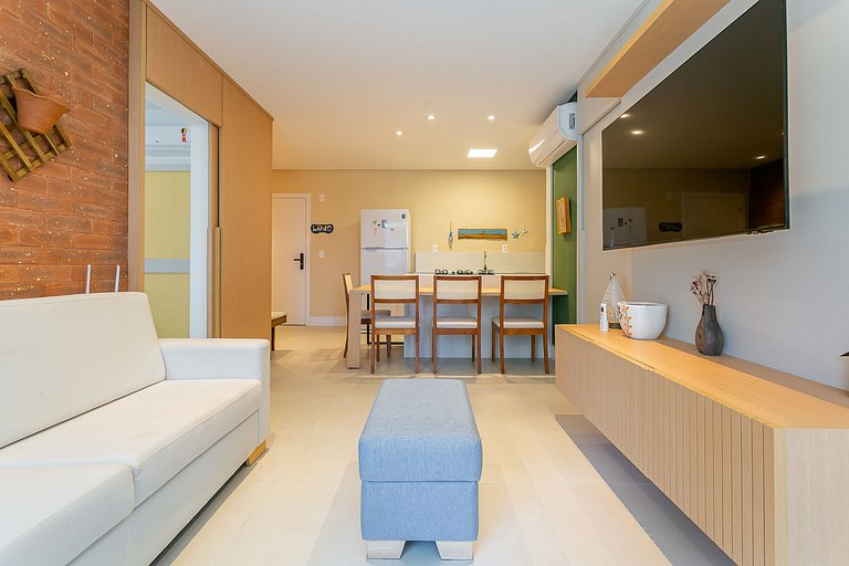 Partial SEA view from the balcony in Jurerê #JA24D