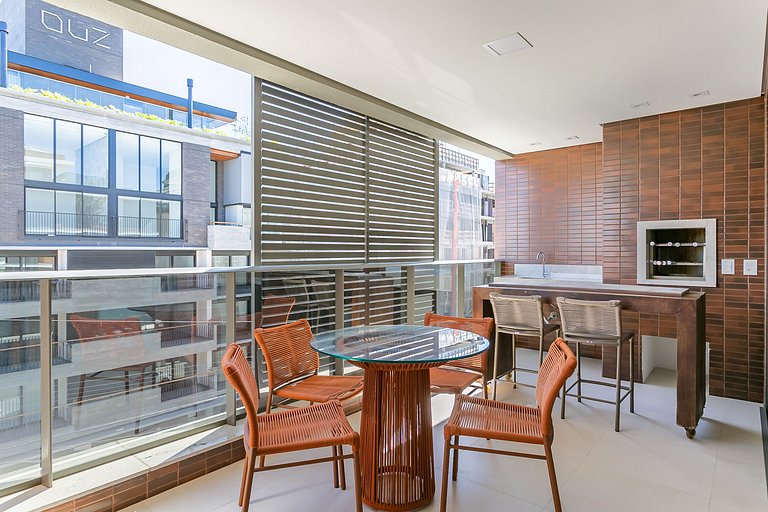 Partial SEA view from the balcony in Jurerê #JA24D