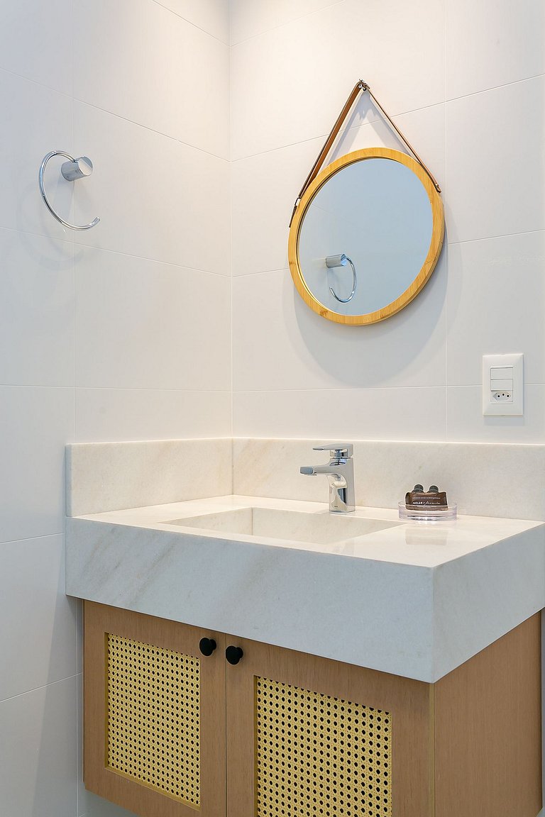 Partial SEA view from the balcony in Jurerê #JA24D