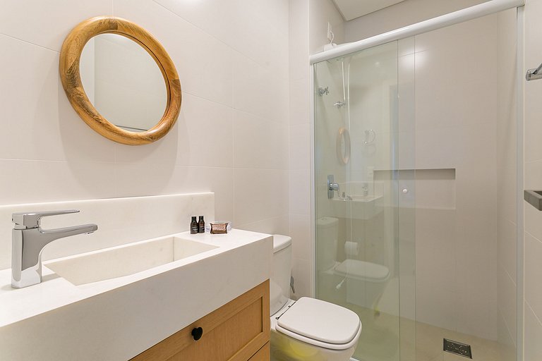 Partial SEA view from the balcony in Jurerê #JA24D