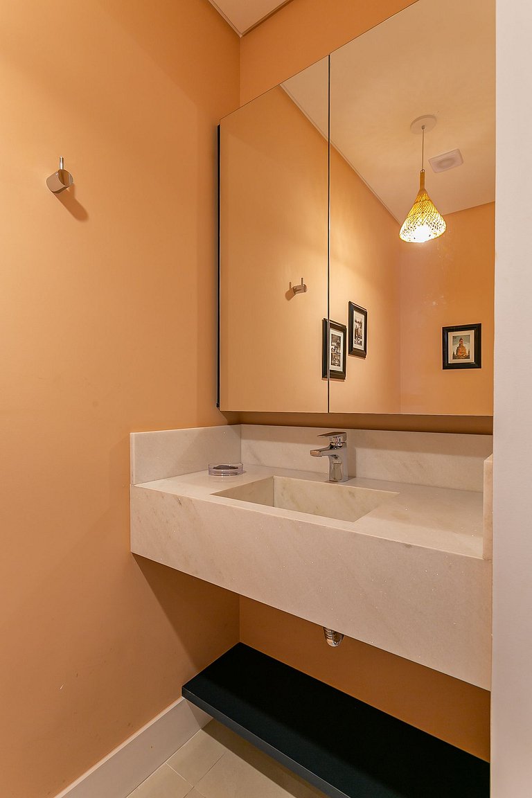 Partial SEA view from the balcony in Jurerê #JA24D