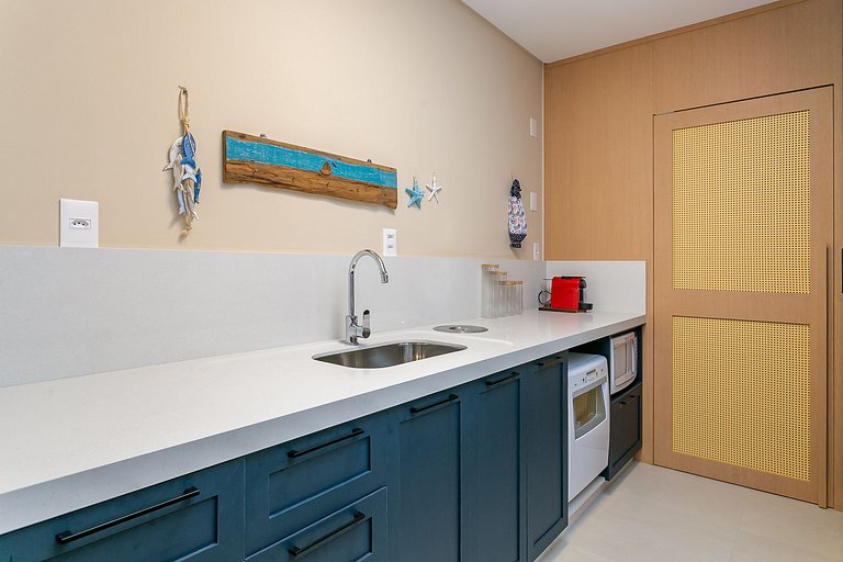 Partial SEA view from the balcony in Jurerê #JA24D