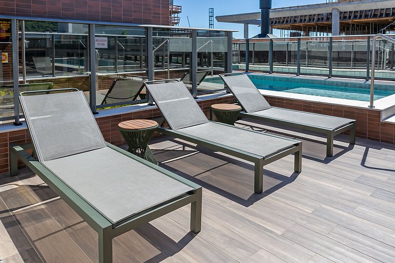 Partial SEA view from the balcony in Jurerê #JA24D