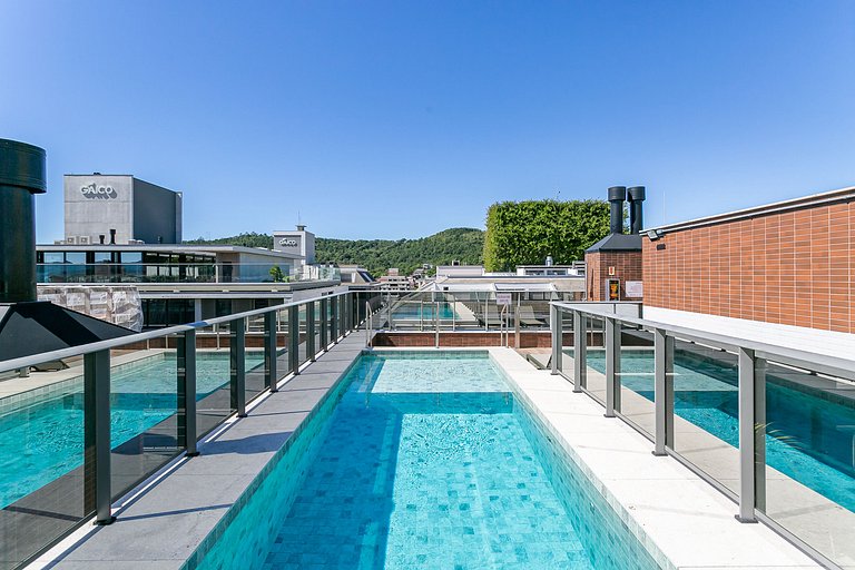 Partial SEA view from the balcony in Jurerê #JA24D