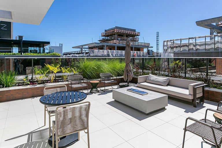 Partial SEA view from the balcony in Jurerê #JA24D