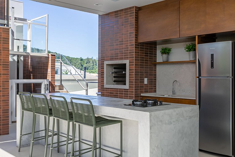 Partial SEA view from the balcony in Jurerê #JA24D