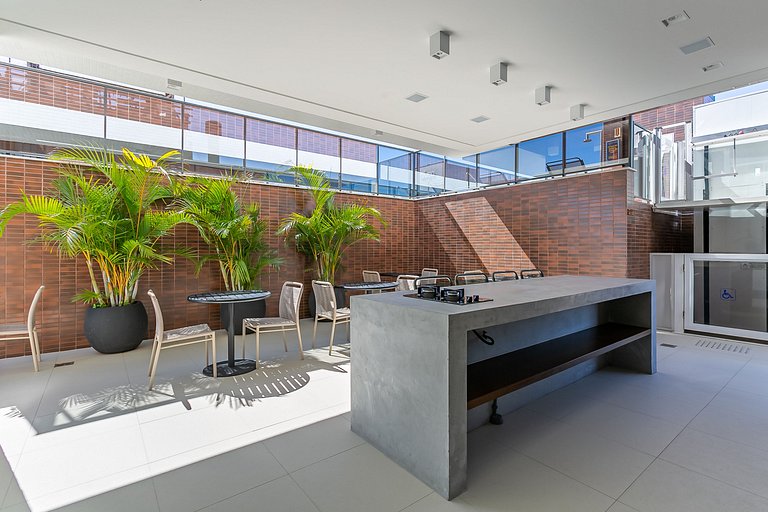 Partial SEA view from the balcony in Jurerê #JA24D