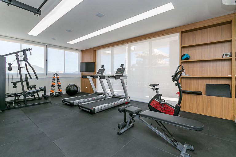 Partial SEA view from the balcony in Jurerê #JA24D