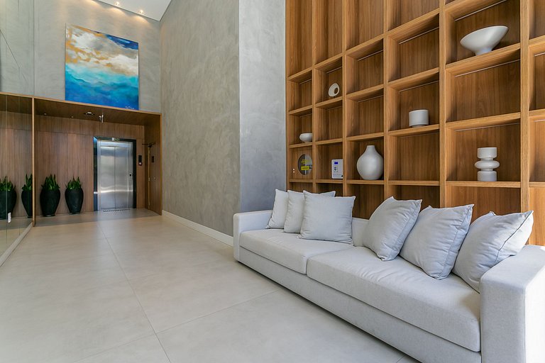 Partial SEA view from the balcony in Jurerê #JA24D